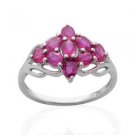 Pure 925 Sterling Silver Solid Fancy Ring Studded with Pink Ruby Size 8.5 (US)