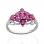 Pure 925 Sterling Silver Solid Fancy Ring Studded with Pink Ruby Size 8.5 (US)
