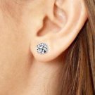 Sparkling Classic Pure .925 Sterling Silver Solid CZ Round Fancy Stud Earrings