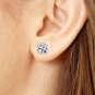 Sparkling Classic Pure .925 Sterling Silver Solid CZ Round Fancy Stud Earrings