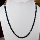 Fine AAA Quality 6 mm Faceted Black Spinel Rondelle Beads Necklace 14" Length