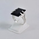 Pure 92.5 Sterling Silver Solid Designer Ring with Black Onyx Size: US 7
