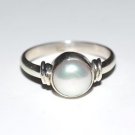 Pure 925 Sterling Solid Silver Ring with Fresh Water Pearl Size 5 to 14 (US)
