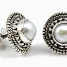 Pure 925 Sterling Silver Solid Stud Earrings Studded with Fresh Water Pearl