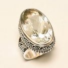 Pure 925 Sterling Solid Silver Handmade Ring Studded with Citrine Size 5 to 13