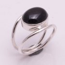 Pure 925 Sterling Silver Solid Ring Studded with Black Onyx Size 5 to 14 (US)