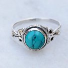 Pure 925 Sterling Silver Solid Classic Ring with Turquoise Size 6 to 12 (US)