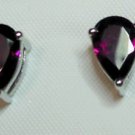 Pure 925 Sterling Silver Solid Studs Earrings Studded with Rhodolite Garnet