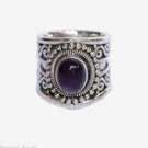 Pure 925 Sterling Solid Silver Ring with Genuine Amethyst Custom US Size 6 to 12