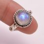 Pure 925 Sterling Solid Silver Ring with Rainbow Moonstone All US Sizes 5 to 13