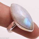Pure 925 Sterling Solid Silver Ring with Rainbow Moonstone All US Sizes 4 to 14