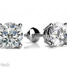 Pure 925 Sterling Solid Silver AAA CZ Round Classic Sparkling Stud Earrings