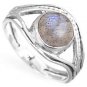 Flashy Blue Labradorite 925 Solid Sterling Silver Handmade Ring Size 3 -14 US