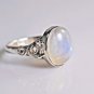 925 Solid Sterling Silver Handmade Blue Fire Rainbow Moonstone Ring Size 4-13 US