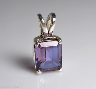 100% Color Change lab created Alexandrite 925 solid sterling silver Pendant