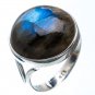 Pure 92.5 Solid Sterling Silver Genuine Labradorite Handmade Ring Size 4-13 US