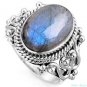 Pure 92.5 Solid Sterling Silver Genuine Labradorite Handmade Ring Size 4-13 US