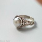 Fresh Water Pearl Pure 92.5 Solid Sterling Silver Handmade Ring Size 3-14 (US)