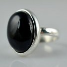 Elegant Bold Black Onyx 925 Solid Sterling Silver Handmade Ring Size 3-14 US