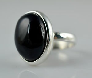 Elegant Bold Black Onyx 925 Solid Sterling Silver Handmade Ring Size 3-14 US