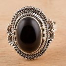 Pure 92.5 Solid Sterling Silver Genuine Black Onyx Handmade Ring Size 4 to 13 US