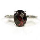 Pure 92.5 Solid Sterling Silver Genuine Garnet Oval Handmade Ring Size 4 to13 US