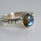 Pure 92.5 Solid Sterling Silver Genuine Labradorite Handmade Ring Size 4 -13 US
