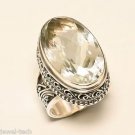Genuine Citrine Pure 92.5 Solid Sterling Silver Handmade Fancy Ring Size 4-13 US