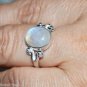 Pure 925 Solid Sterling Silver Genuine Rainbow Moonstone Handmade Ring Size 4-13