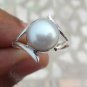 Fresh Water Coin Pearl Pure 92.5 Solid Sterling Silver Handmade Ring Size 4-13