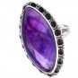 Pure 92.5 Sterling Solid Silver Handmade Ring with Genuine Amethyst Size 4 to 13