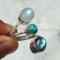 Rainbow Moonstone, Labradorite Pure 92.5 Solid Sterling Silver Ring Size 4-13 US