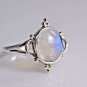 925 Solid Sterling Silver Handmade Blue Fire Rainbow Moonstone Ring Size 3-14 US