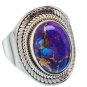 Pure 92.5 Solid Sterling Silver Ring with Purple Copper Turquoise Size 4-13 US