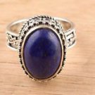 Pure 92.5 Solid Sterling Silver Genuine Lapis Lazuli Handmade Ring Size 4-13 US