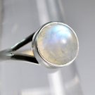 925 Solid Sterling Silver Blue Fire Rainbow Moonstone Handmade Ring Size 4-13 US