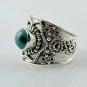 Genuine Tibet Turquoise 925 Solid Sterling Silver Handmade Ring Size 3-14 (US)