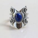 Pure 92.5 Solid Sterling Silver Genuine Lapis Lazuli Handmade Ring Size 4 -13 US