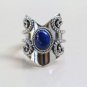 Pure 92.5 Solid Sterling Silver Genuine Lapis Lazuli Handmade Ring Size 4 -13 US