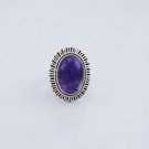 Pure 92.5 Sterling Silver Solid Ring Studded with Amethyst Custom Size 4 -13(US)