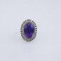Pure 92.5 Sterling Silver Solid Ring Studded with Amethyst Custom Size 4 -13(US)