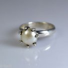 Pure 92.5 Solid Sterling Silver Fresh Water Pearl Handmade Ring Size 3 to 14 US