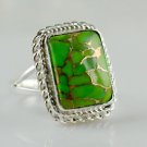 Green Copper Turquoise 925 Solid Sterling Silver Handmade Ring Size 3-14 (US)