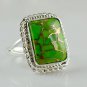 Green Copper Turquoise 925 Solid Sterling Silver Handmade Ring Size 3-14 (US)