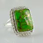 Green Copper Turquoise 925 Solid Sterling Silver Handmade Ring Size 3-14 (US)
