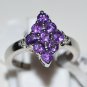 Genuine Amethyst, White Topaz Pure 92.5 Solid Sterling Silver Ring Size 6 (US)