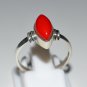 925 Solid Sterling Silver Classic Ring Studded with Coral Size 4 to 13 (US)