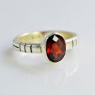 Genuine Red Garnet 925 Solid Sterling Silver Handmade Midi Ring Size 3 to14 US