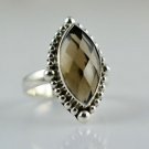 Smoky Quartz 925 Solid Sterling Silver Handmade Designer Ring Size 3-14 US