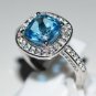 Genuine Lemon Quartz, White Topaz Pure 92.5 Solid Sterling Silver Ring Size 6 US
